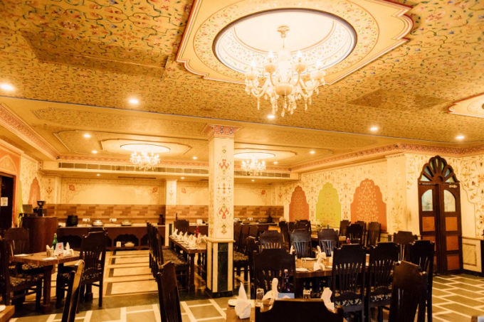 Maurya all-day dining restaurant interior at Fort Chandragupt Hotel Jaipur